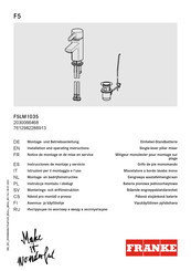 Franke F5LM1035 Instrucciones De Montaje Y Servicio