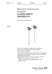 Endress+Hauser Levelflex FMP50 PROFIBUS PA Manual De Instrucciones Abreviado