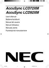 NEC AccuSync LCD72XM Manual Del Usuario