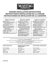 Maytag MVWP575GW Instrucciones De Instalación