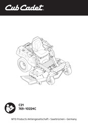 Cub Cadet 17CIDGHB603 Instrucciones De Funcionamiento Originales