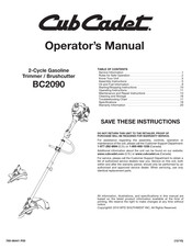 Cub Cadet BC2090 Manual Del Operador