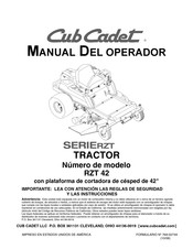 Cub Cadet 17AE2ACG756 Manual Del Operador