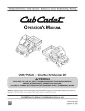 Cub Cadet Volunteer WT Manual Del Operador