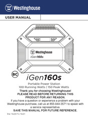 Westinghouse iGen160s Manual Del Usuario