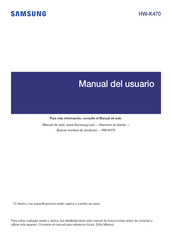 Samsung HW-K470 Manual Del Usuario