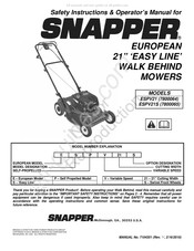 Snapper ESPV21 Manual Del Usuario E Instrucciones De Seguridad