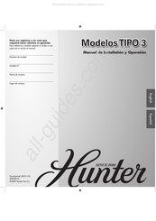 Hunter TIPO 3 Manual De Instalación Y Operación