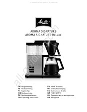 melitta AROMA SIGNATURE DeLuxe Instrucciones De Uso