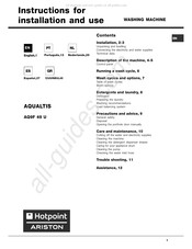 Hotpoint Ariston AQUALTIS AQ9F 49 U Instrucciones De Instalacion Y Uso