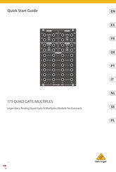 Behringer 173 QUAD GATE/MULTIPLES Guia De Inicio Rapido