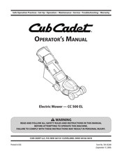 Cub Cadet CC 500 EL Manual Del Operador