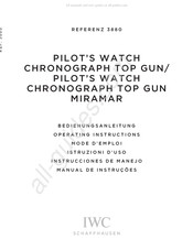 IWC Schaffhausen PILOT'S QATCH CHRONOGRAPH TOP GUN Instrucciones De Manejo