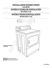 Whirlpool 3XWGD5705 Instrucciones De Instalación