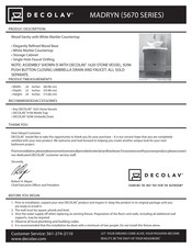 Decolav MADRYN 5670 Serie Instrucciones De Instalación