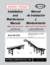 Hytrol SB Manual De Instalación Y Mantenimiento