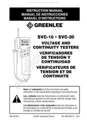 Greenlee SVC-20 Manual De Instrucciones