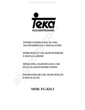 Teka FG-824.3 Instrucciones Para El Uso, Mantenimiento E Instalacion