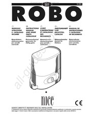 Nice ROBO RO 1010 Manual De Instrucciones Y Catálogo De Recambios