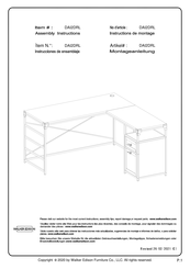 Walker Edison DAI2DRL Instrucciones De Ensamblaje