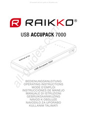 Raikko USB ACCUPACK 7000 Instrucciones De Manejo