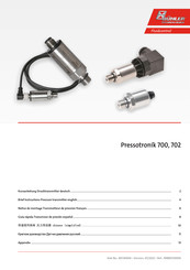 Bühler technologies Pressotronik 702 Guía Rápida