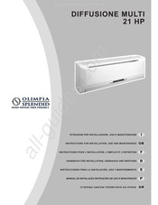 Olimpia splendid DIFFUSIONE MULTI 21 HP Instrucciones Para La Instalación, Uso Y El Mantenimiento