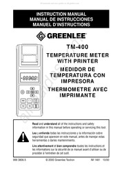 Greenlee TM-400 Manual De Instrucciones