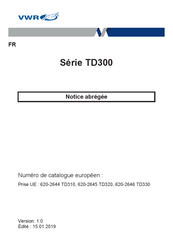 VWR TD330 Instrucciones Resumidas