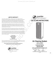 Guardian Technologies AC4900 Instrucciones De Uso Y Cuidado