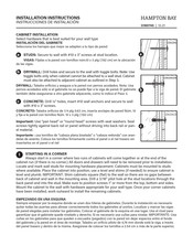 Hampton Bay U180740 Instrucciones De Instalación