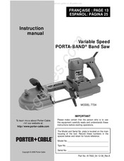 Porter Cable PORTA-BAND 7724 Manual De Instrucciones