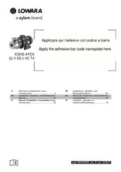 Xylem LOWARA ESH S Serie Manual De Instalación, Funcionamiento Y Mantenimiento