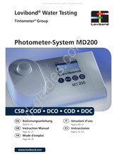 Tintometer Lovibond MD200 Instrucciones