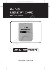 Gameron 64 MB MEMORY CARD Manual De Instrucciones