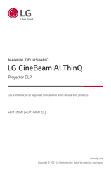 LG CineBeam Al ThinQ HU710PW-GL Manual De Usuario