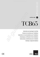 Nice TCB65 Instrucciones Y Advertencias Para El Instalador