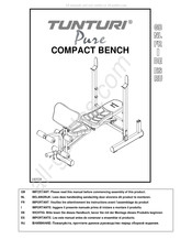 Tunturi Pure COMPACT BENCH Manual Del Usuario