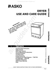 Asko T760 Guía De Uso Y Cuidado