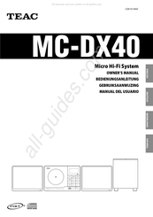 Teac MC-DX40 Manual Del Usuario