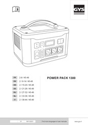 GYS POWER PACK 1300 Manual Del Usuario
