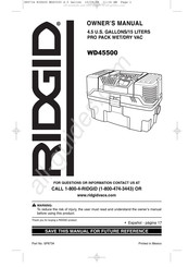 RIDGID WD45500 Manual Del Usuario