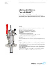 Endress+Hauser Cleanfit COA451 Información Técnica