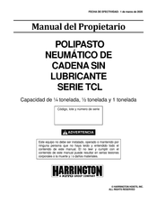 KITO HARRINGTON TCL500P Manual Del Propietário