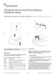 Aritech 700 Serie Hoja De Instalación