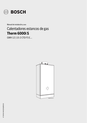Bosch Therm 6000i S GWH 15-2 CTD F5 E Serie Manual De Instalacion Y Uso