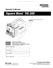 Lincoln Electric Square Wave TIG 200 Manual Del Operador