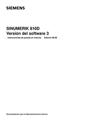 Siemens SINUMERIK 810D Instrucciónes De Puesta En Marcha