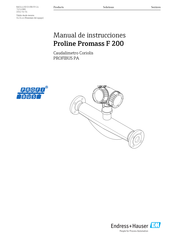 Endress+Hauser Proline Promass F 200 Manual De Instrucciones