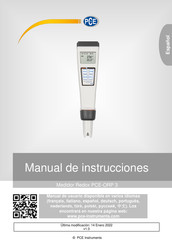 PCE Instruments Redox PCE-ORP 3 Manual De Instrucciones